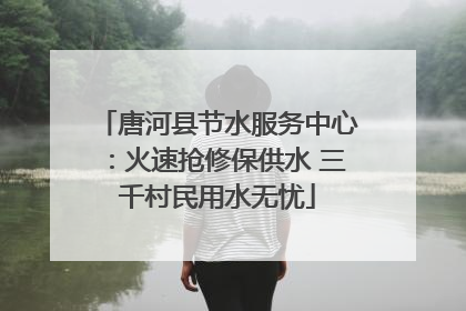 唐河县节水服务中心：火速抢修保供水 三千村民用水无忧