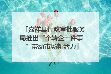 嘉祥县行政审批服务局推出“个转企一件事”带动市场新活力