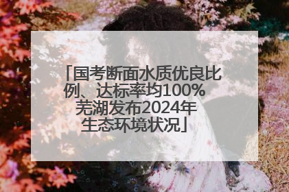 国考断面水质优良比例、达标率均100% 芜湖发布2024年生态环境状况