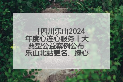 四川乐山2024年度心连心服务十大典型公益案例公布 乐山北站更名、绿心路井盖治理等上榜