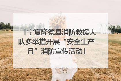 宁夏隆德县消防救援大队多举措开展“安全生产月”消防宣传活动