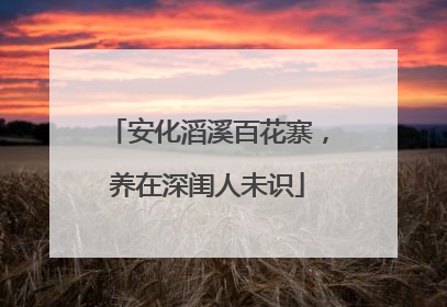 安化滔溪百花寨，养在深闺人未识