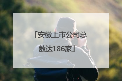 安徽上市公司总数达186家