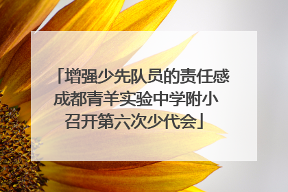增强少先队员的责任感 成都青羊实验中学附小召开第六次少代会