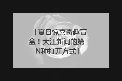 夏日惊喜奇趣盲盒！大江新闻的第N种打开方式