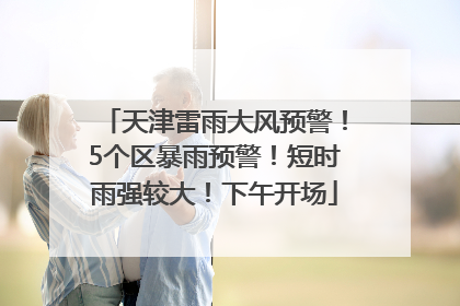 天津雷雨大风预警！5个区暴雨预警！短时雨强较大！下午开场