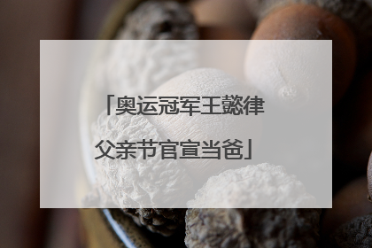 奥运冠军王懿律父亲节官宣当爸