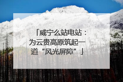 威宁么站电站：为云贵高原筑起一道“风光屏障”
