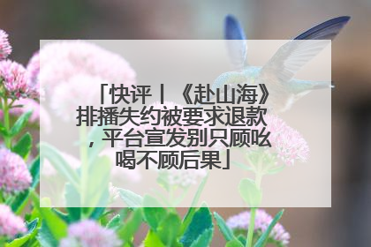 快评丨《赴山海》排播失约被要求退款，平台宣发别只顾吆喝不顾后果