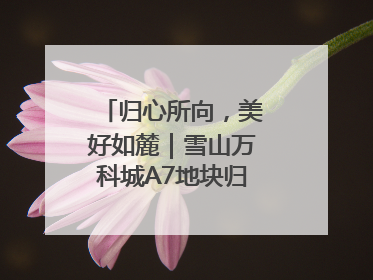 归心所向，美好如麓｜雪山万科城A7地块归麓园品质交付