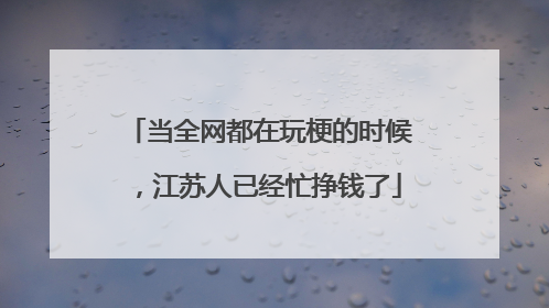 当全网都在玩梗的时候，江苏人已经忙挣钱了