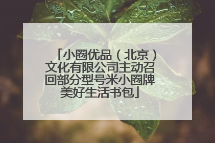 小圈优品（北京）文化有限公司主动召回部分型号米小圈牌美好生活书包