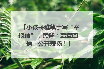 小孩哥稚笔手写“举报信”，民警：盖章回信，公开表扬！
