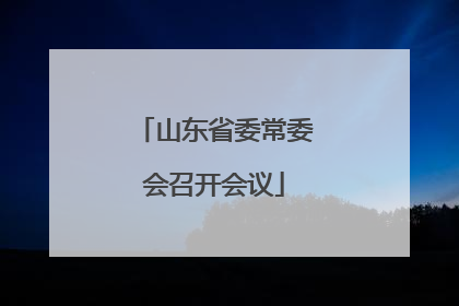 山东省委常委会召开会议