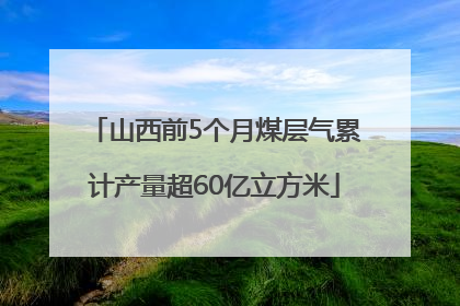 山西前5个月煤层气累计产量超60亿立方米