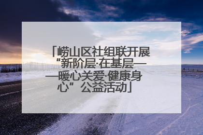 崂山区社组联开展“新阶层·在基层——暖心关爱·健康身心”公益活动