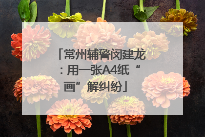 常州辅警闵建龙：用一张A4纸“画”解纠纷