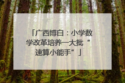 广西博白：小学数学改革培养一大批“速算小能手”