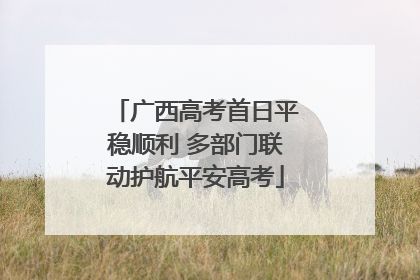 广西高考首日平稳顺利 多部门联动护航平安高考