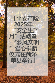 平安产险2025年“安全生产月”活动暨“乡风文明”爱心捐赠仪式在菏泽单县举行
