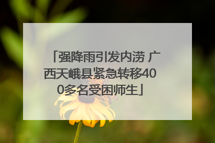 强降雨引发内涝 广西天峨县紧急转移400多名受困师生