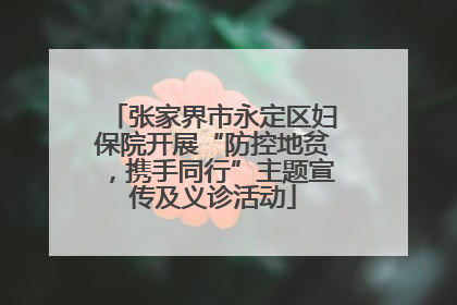 张家界市永定区妇保院开展“防控地贫，携手同行”主题宣传及义诊活动