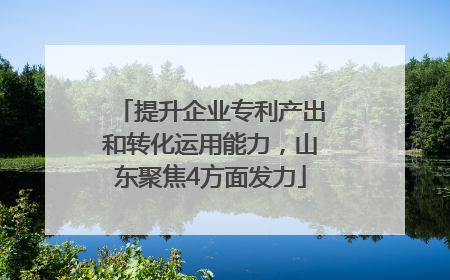 提升企业专利产出和转化运用能力，山东聚焦4方面发力