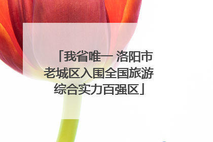 我省唯一 洛阳市老城区入围全国旅游综合实力百强区
