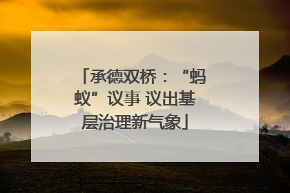 承德双桥：“蚂蚁”议事 议出基层治理新气象