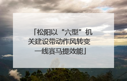 松阳以“六型”机关建设带动作风转变 一线赛马提效能