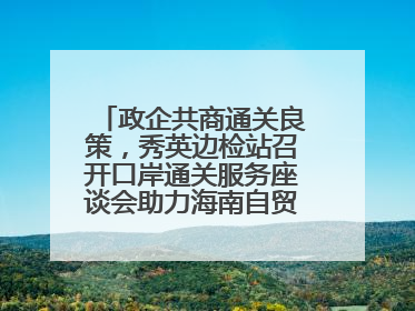 政企共商通关良策，秀英边检站召开口岸通关服务座谈会助力海南自贸港建设
