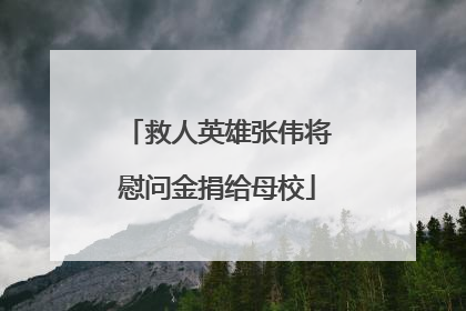 救人英雄张伟将慰问金捐给母校