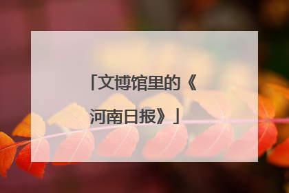 文博馆里的《河南日报》