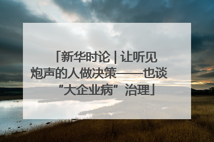 新华时论 | 让听见炮声的人做决策——也谈“大企业病”治理