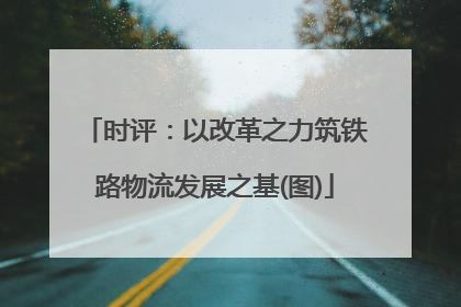 时评：以改革之力筑铁路物流发展之基(图)