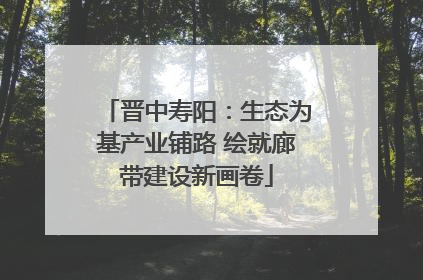 晋中寿阳：生态为基产业铺路 绘就廊带建设新画卷
