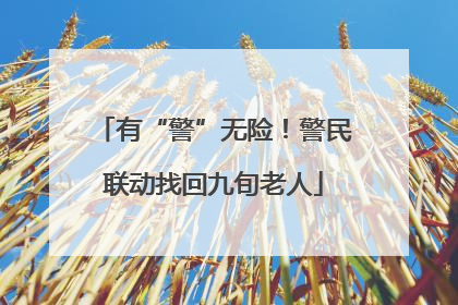 有“警”无险！警民联动找回九旬老人