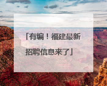 有编！福建最新招聘信息来了