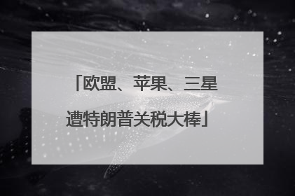 欧盟、苹果、三星遭特朗普关税大棒