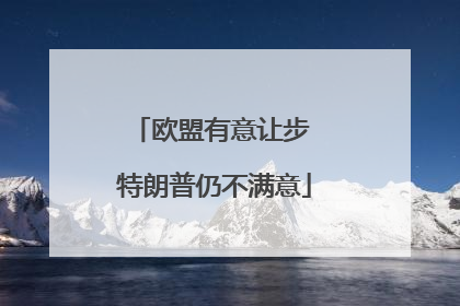 欧盟有意让步 特朗普仍不满意