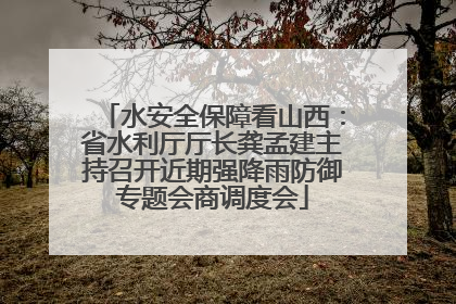 水安全保障看山西：省水利厅厅长龚孟建主持召开近期强降雨防御专题会商调度会