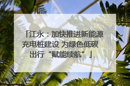 江永：加快推进新能源充电桩建设 为绿色低碳出行“赋能续航”