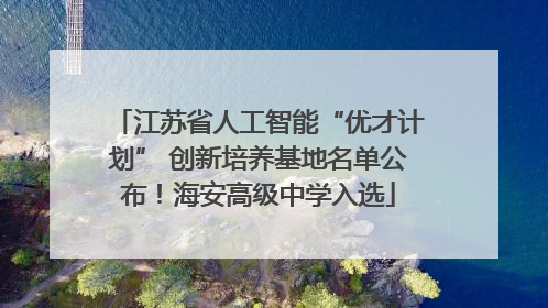 江苏省人工智能“优才计划” 创新培养基地名单公布！海安高级中学入选