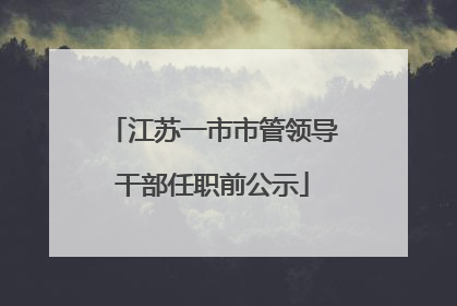 江苏一市市管领导干部任职前公示
