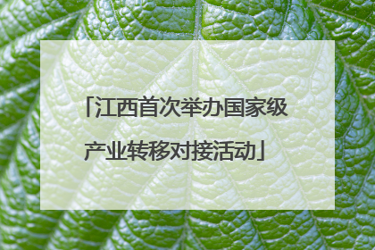 江西首次举办国家级产业转移对接活动