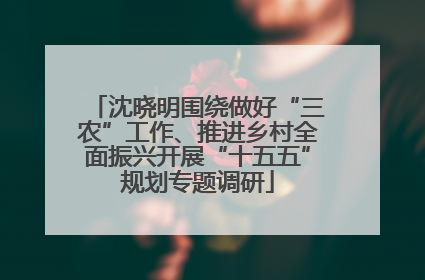 沈晓明围绕做好“三农”工作、推进乡村全面振兴开展“十五五”规划专题调研