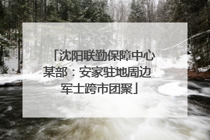 沈阳联勤保障中心某部：安家驻地周边 军士跨市团聚