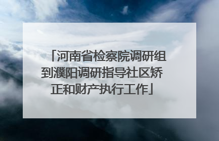 河南省检察院调研组到濮阳调研指导社区矫正和财产执行工作