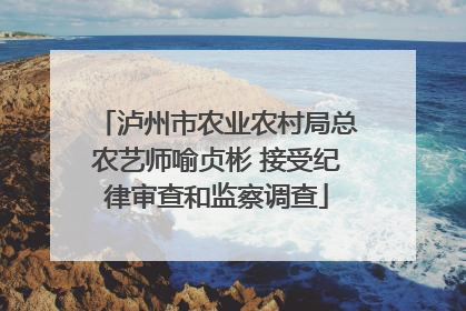 泸州市农业农村局总农艺师喻贞彬 接受纪律审查和监察调查