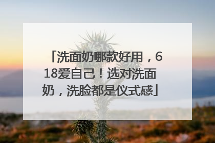 洗面奶哪款好用，618爱自己！选对洗面奶，洗脸都是仪式感